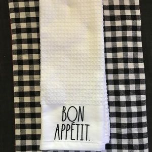 Rae Dunn Bon Appetit/Cheers hand towels
